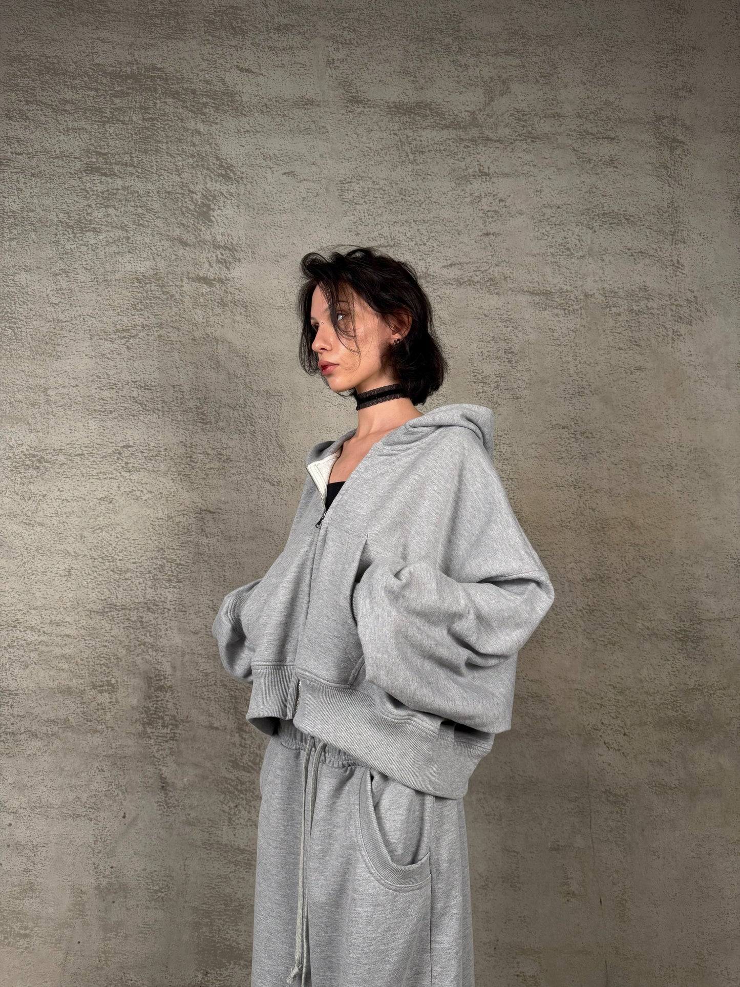 "Oversize Ash" Zip-Hoodie