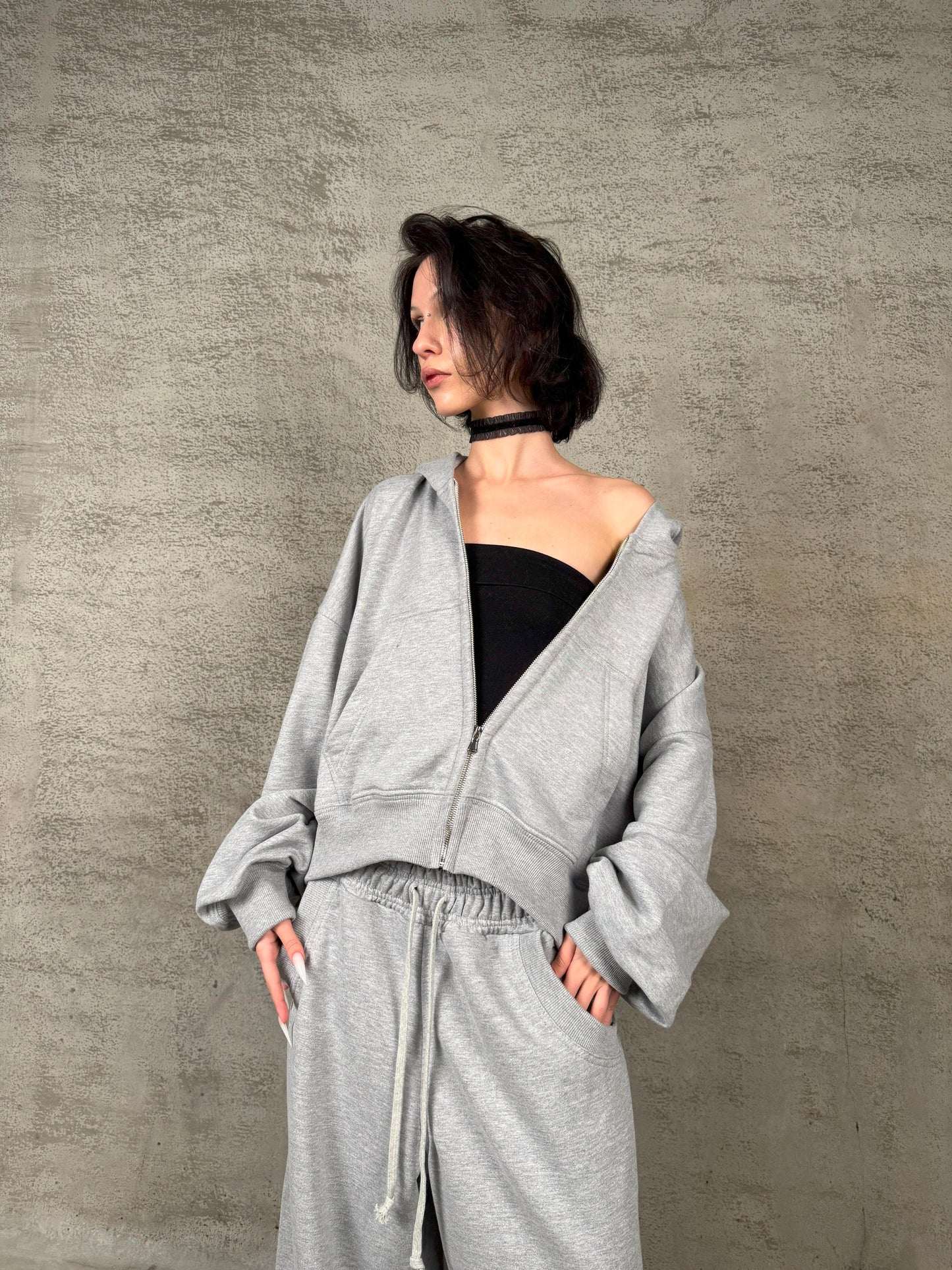 "Oversize Ash" Zip-Hoodie