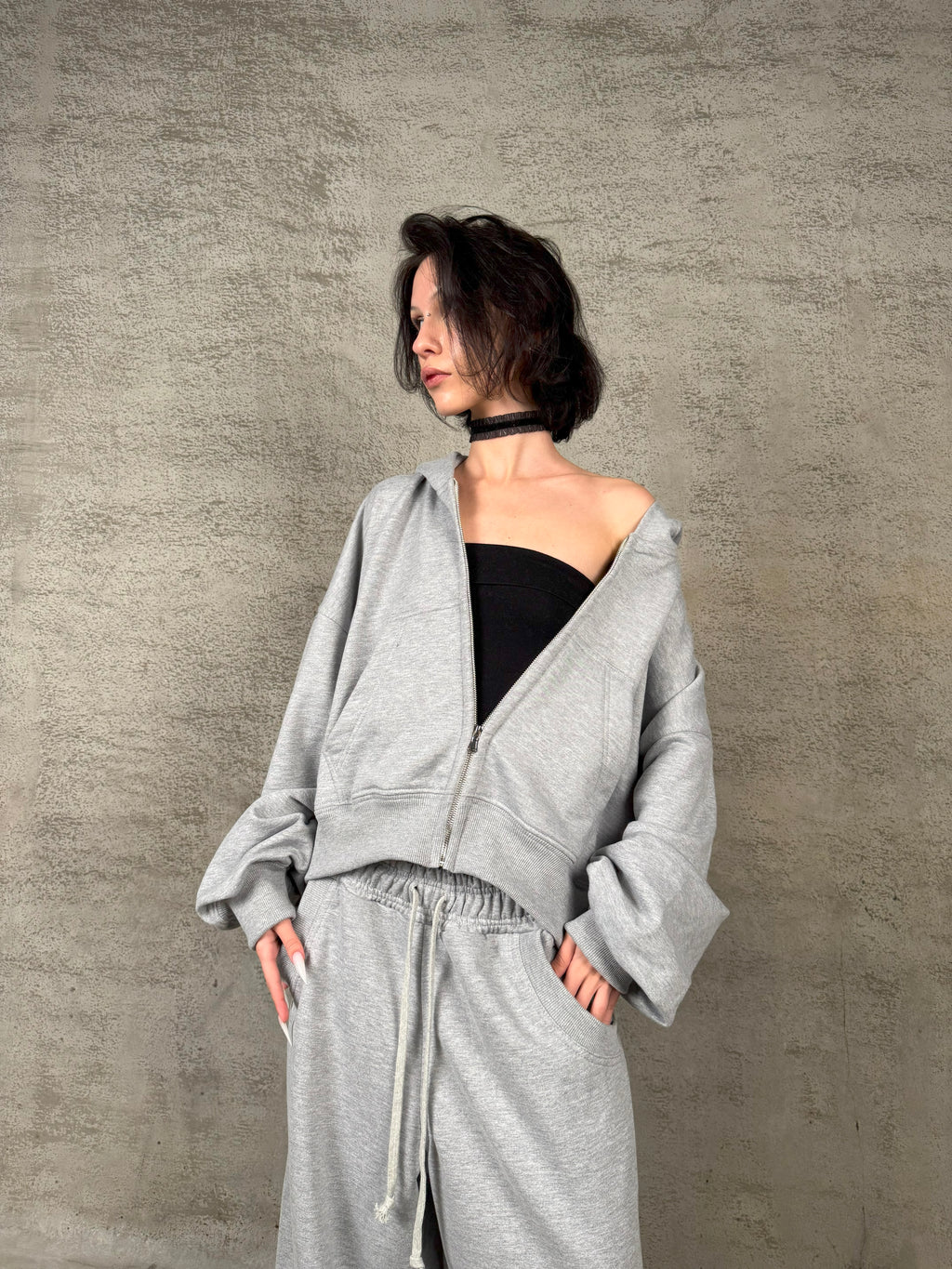 "Oversize Ash" Zip-Hoodie